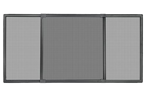 Schellenberg 50813 Moustiquaire fenetre coulissante Insectstop Slide avec cadre en aluminium ajustable extensible max. 193 x 75 cm, anthracite