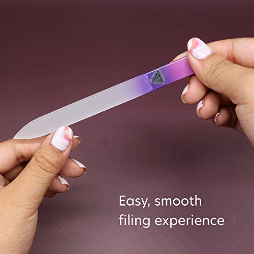 Glass Nail Files For Natural Nails, Fingernail Files, Manicure Set Nail Care, Gentle Comfortable Filing, Leaves Nails Smooth - Bona Fide Beauty 10-Piece Premium Czech Crystal Nail Files #TOP2