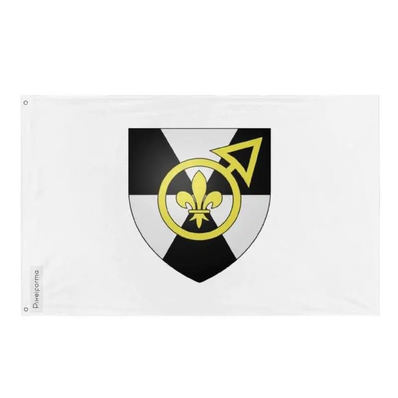 Drapeau Fermont haut de gamme Pixelforma en polyester avec bande blanche et œillets renforcés