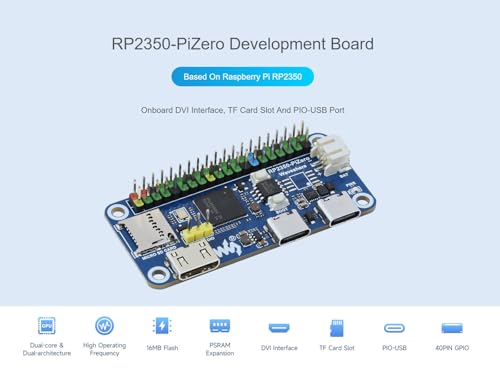 Carte RP2350-PiZero Raspberry Pi pour programmation microcontrôleur avec GPIO 40 broches - 2