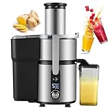 pealiritansemen Estrattore di Succo Centrifugo Professionale da 1250 W, Ampia Tramoggia da 84 mm, 5 velocità, Spremiagrumi in Acciaio Inox, Alta Resa per Uso Domestico/Commerciale