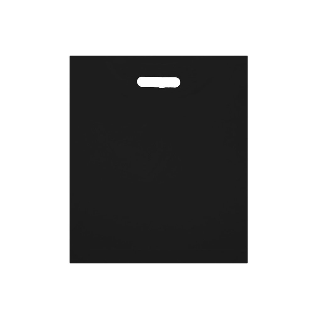 500 x Strong Carrier Bags - Black, 15" x 18"