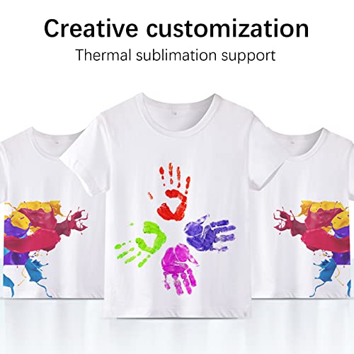 ORJ 5 Pack Unisex Kids White Blanks Polyester Tshirts for Sublimation,Short Sleeves Sublimation t Shirts Blanks for Children3