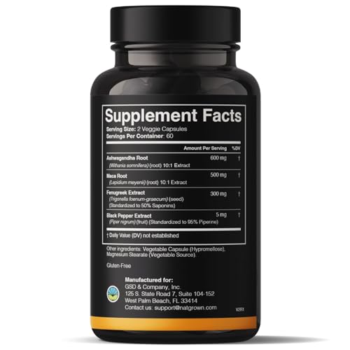 Natgrown Ashwagandha Maca Root Fenugreek