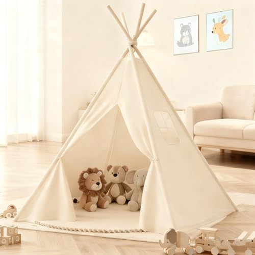 Teepee Tent for Kids Kids Play Tent Indoor Playhouse for Boys & Girls Foldable Children Indian Tent for Indoor & Outdoor Play and Picnics