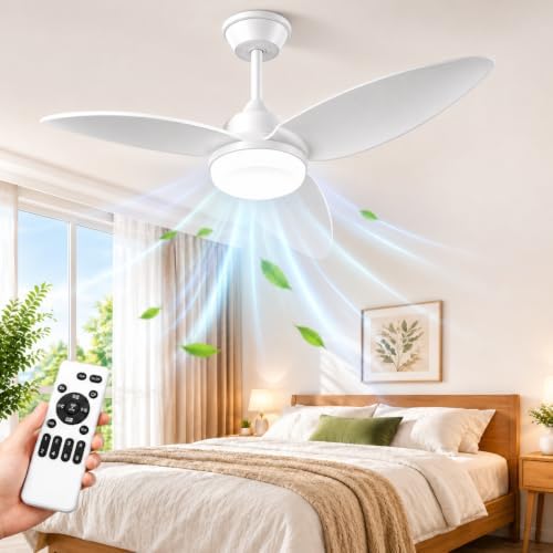 ANTUVI Ventilador de Teto com Luz LED e Controle Remoto, 6 Veloci...