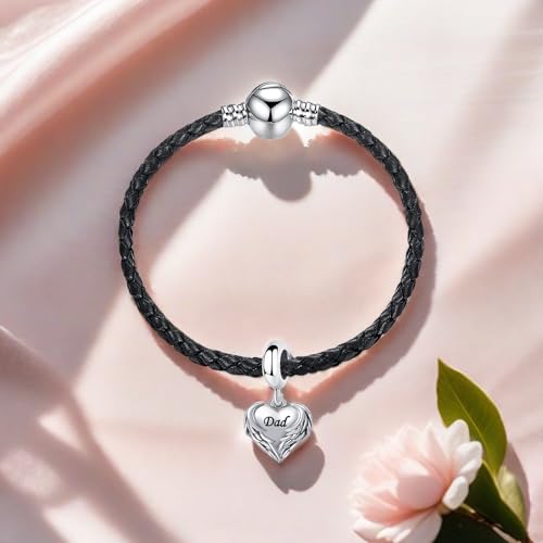 QeenseKc Wing of Angle Heart Love Dangle Charm for Pandora Bracelet Women Present3