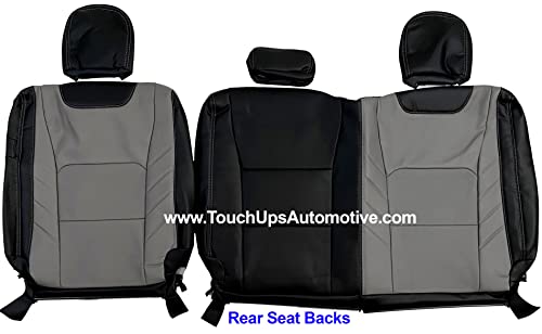 Katzkin Black Gray Leather Seat Covers Compatible With 2017-2018-2019-2020-2021-2022 Ford F-250 Supercrew Xlt #TOP4