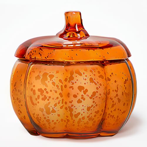 SALKING Autumn Scented Candles, Pumpkin-Shaped Scented Candles for Halloween, Soy Candles for Home Scented, Large Jar 2 Wick Candle, 90 Hours Long Burning, Fall Candle Gift