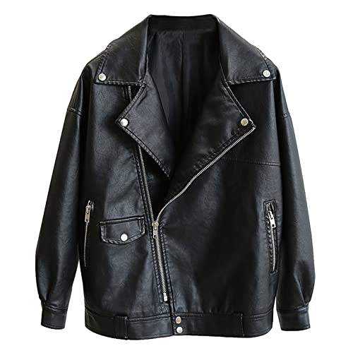 ADMAIEIA Pu-Lederjacken Für Woman - Damen Kunstlederjacke - Frühling...