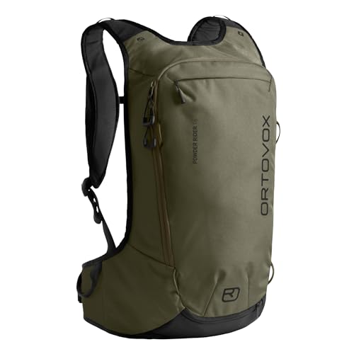 Ortovox Powder Rider 16, leichter Freeride-Rucksack mit Trink-Kompatibilität & Lawinensicherheitsfunktionen für kurze Skitouren – Dark Wild Herbs – 16 Liter
