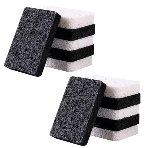 Image of 12 - Pack Non-Scratch Scrub Sponges - Sponges for Dishes and Washing Dishes, Cleaning Sponges for Kitchen Home Bathroom Cars, Funny Cut-Outs DIY for Kids(Black&White