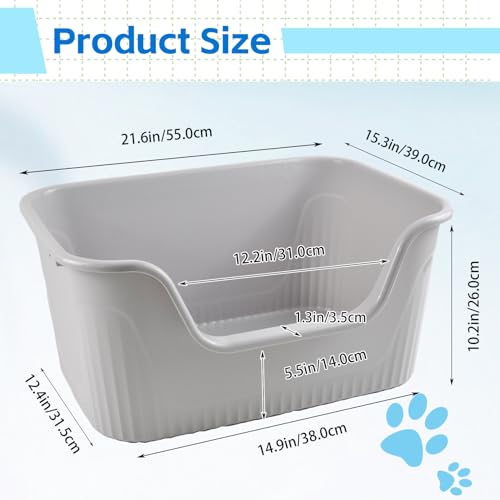Arenero para gatos grande con entrada baja y bordes altos miniatura 2