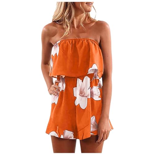 Mono corto de mujer playero y suelto con bolsillos estilo jumpsuit casual