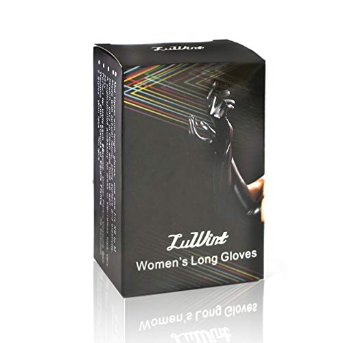 Luwint Women Sexy Elastic Shiny Wet Look Satin Long Gloves Length: 20.5'' Black, Black, Length: 20.5''