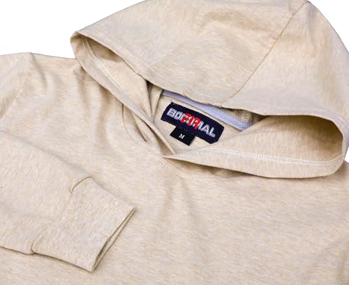 Image of BOCOMAL FR Hooded T Shirts Utility Pocket Fire Resistant Summer Hoodie CAT2 | 6oz Midweight Flame Retardant Cotton Hoodies,Kangaroo /Button Pocket,NFPA2112,Rib-Knit Cuffs,FRC Welding Arc Rated Work Shirt