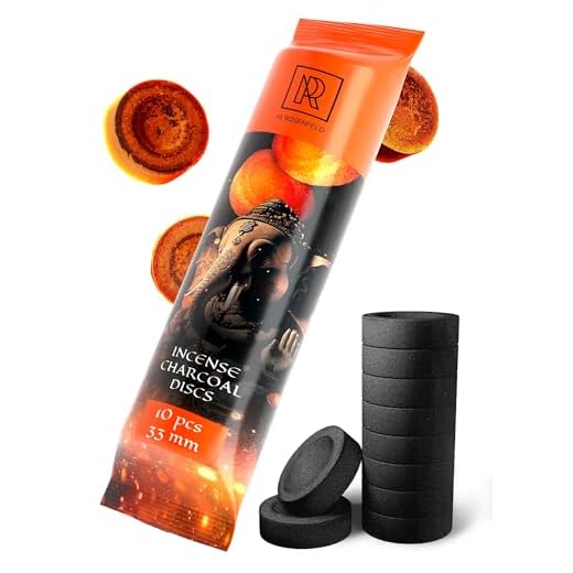 Incense Charcoal Discs – 10 pcs Quick Light Charcoal Tablets for Incense Burning – 33mm Self Lighting Coal Discs to Burn Resin, Frankincense, Copal, Bakhoor – M. ROSENFELD