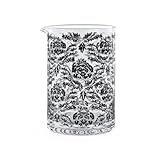 Cocktail7 Sycamore Mischglas mit Ausgießer, Fassungsvermögen 600 ml, transparent mit schwarzen Motiven, Zubehör für Barkeeper, professionelle Mixologie, Barzubehör, Pub, Restaurant