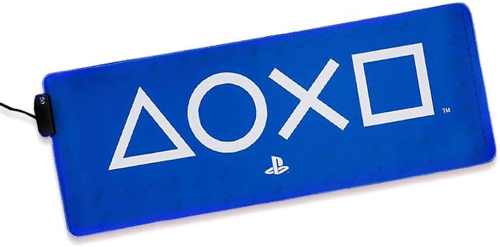 PlayStation Light Up Desk Mat - Officially Licensed Keyboard and Mouse Mat for Office, Light Up Large Mouse Pad for Gaming Set Up | Paladone