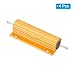 PATIKIL 100W 1.5 Ohm Aluminum Shell Resistor, 4 Pack Aluminum Housing Resistor Housed Case Wirewound Resistors Screw Tap Power Resistor 5% Tolerance, Golden