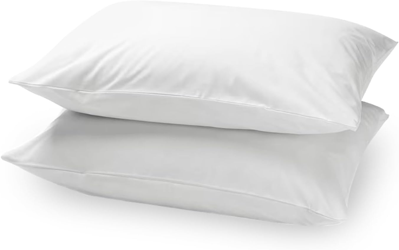 Plain Dyed Pillow Cases Pack 2 Pack, Hotel Quality Pillowcases Pack Of 2, Breathable Pillow Covers With Envelope Closures, White Pillow Cases