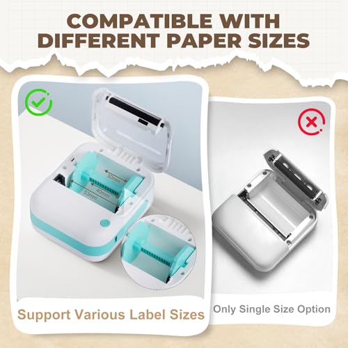 Image of B3 Label Maker, Bluetooth Thermal Label Printer with 6 Rolls Printing Paper, Portable Mini Sticker Printer Supports 12-57mm Papers for Notes, Home, Office, Photos, Compatible with iOS & Android