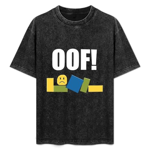 Hippogem Oof Blocks Unisex T-Shirt Printed Tee Graphic Top Men Black Shirt XL