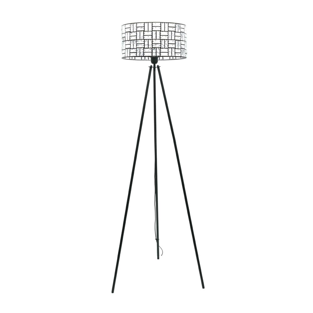 ValueLights | Black Tripod Floor Lamp with Clear Acrylic Jewel Drum Lampshade Living Room Light | Floor Lamps, Home Décor & Improvement Essential