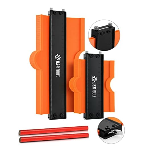 Contour Gauge with Lock D&R Tools Shape Duplication Gauge Tool 5”& 10” Template Tool with Adjustable Lock and Screws Precisely Copies Irregular Shapes Tools for Flooring Contour Gauge Duplicator