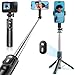 自撮り棒 【さらに進化！ミニ、安定モデル】スマホスタンド 三脚 スマホ アクションカメラ デジカメ兼用 じどり棒 iphone android対応 じどりぼう スマホ 三脚 コンパクト 自 撮り 棒 リモコン付き 携帯スタンド 折りたたみ式 セルカ棒 71cm＆7段階伸縮 selfie stick 360°+260°可調節 4-7インチ多機種対応 撮影用スタンド/動画鑑賞/生放送に最適（ブラック）