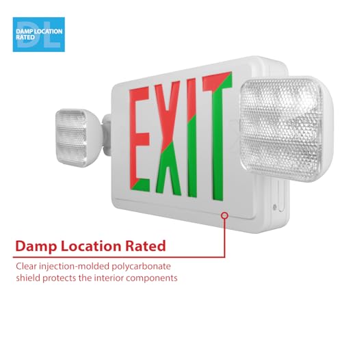 NICOR Lighting ECL1v2 Remote Capable LED Selectable Letter Color Emergency Exit Sign Combo (ECL120UNVWHS2R)