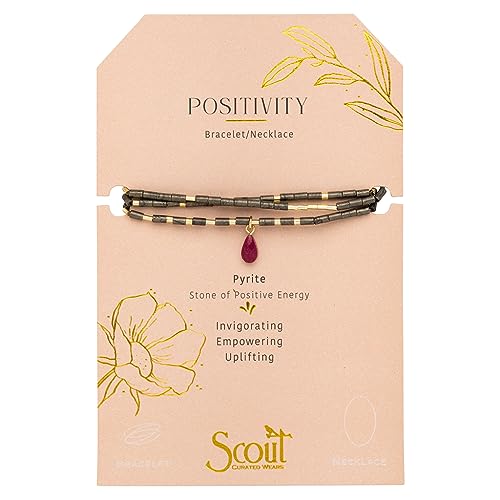 Scout Curated Wears - Teardrop Stone Wrap Pyrite/Fuchsia/Gold - Stone of Positive Energy3