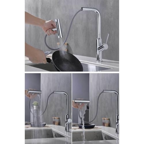 Robinet de cuisine cascade en laiton chromé à levier unique - 7