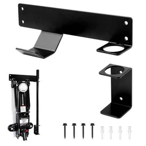 PIREKZUNT Jack Stand Wall Mount Rack Organizer Heavy Duty Hydraulic Trolley Jack Storage Brackets Garage Wall Mounted Tool Holder for Racing Car Trailer Truck Maintenance