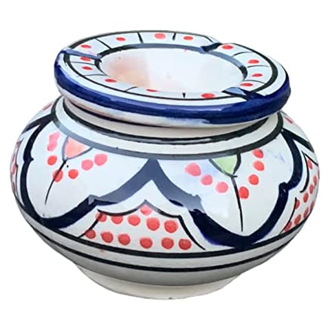 Moroccan Ashtray Ceramic Wind Ashtray Table Ashtray, Diameter 8cm Cover