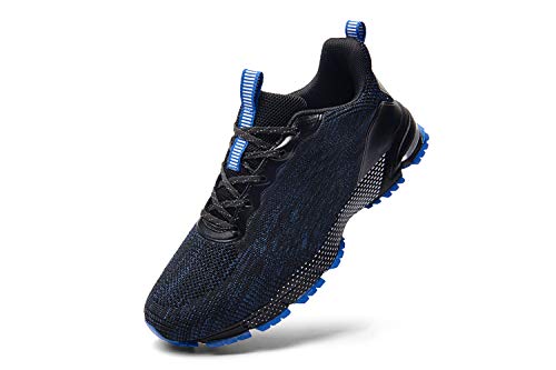 LK LEKUNI Zapatillas Deportivas Running Hombre Mujer Zapatillas Fitness Ocio Ligero Cómodo Transpirable-NegroAzul04-43