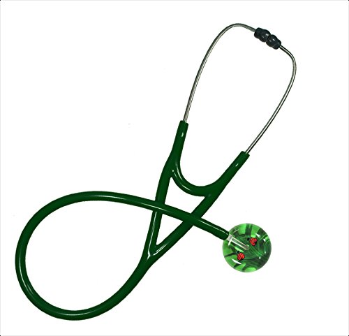 Ultrascope Adult Stethoscope with Light Green Tubing, Ladybug Design