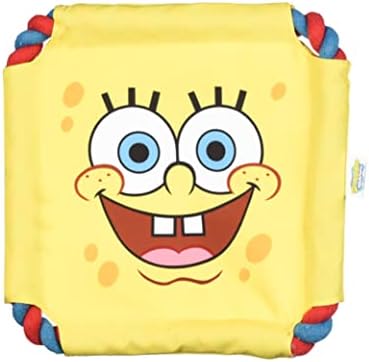 SpongeBob SquarePants for Pets SpongeBob SquarePants Rope Frisbee Dog Toy | 8 Inch Dog Toy for SpongeBob Fans | Yellow Fabric Plush Dog Toy for All Dogs, Frisbee Dog Toy from Nickelodeon
