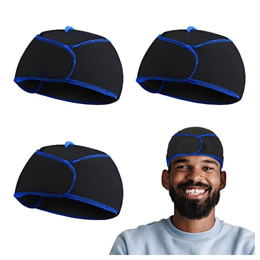 4 Pieces No Strings Snaps Stringless Durag Compressing Cap with Hook and Loop Skull Cap Wave Cap Cooling Helmet Liner Breathable Men Durag Sweat Wicking Durag Cap Cycling Stocking Black for Men Women