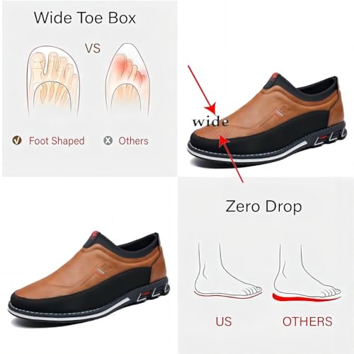 Asifn Men's Leather Casual Loafers Business Adjustable Breathable Comfortable Working Hand-Sewed Shoes2