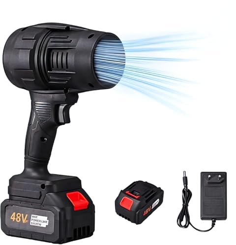 Image of Electric Handheld Air Blower, 48V Cordless Turbo Blower for Home, Car & Outdoor | High-Speed Air Blower with Rechargeable Battery & Fast Charger | Heavy-Duty Dust Cleaner for Computer,