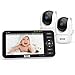 GHB Babyphone mit 2 Kameras 5 Zoll 720P HD IPS-Display mit 4000mAh...