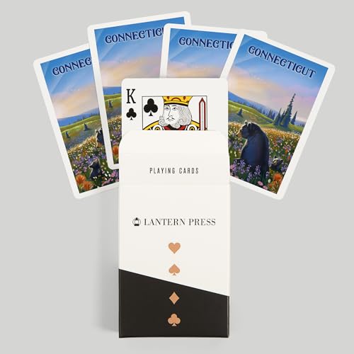 Lantern Press Connecticut, Litografía, Baraja Póker 52 cartas miniatura 6