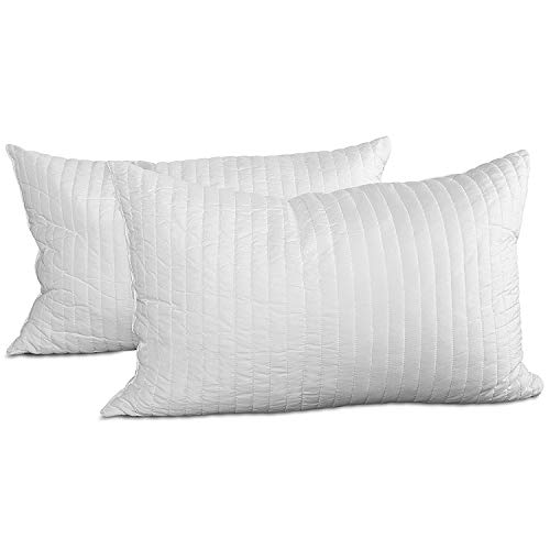 Evergreenweb   Par de Almohadas de Cama o Mobiliario 100% Látex 40x70 Altos 12 cm, Cervicales, Efecto Pluma, Lazo Transpirable Suave Acolchado Hipoalergénico, Forro Blanco Antiácaros