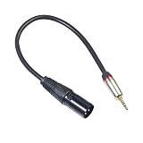 NOLITOY オーディオ変換ケーブル 3.5mm ステレオミニプラグ オス - XLR 30cm マイクケーブル 銅線芯 金メッキミキサー アンプ スマホ PC 接続用