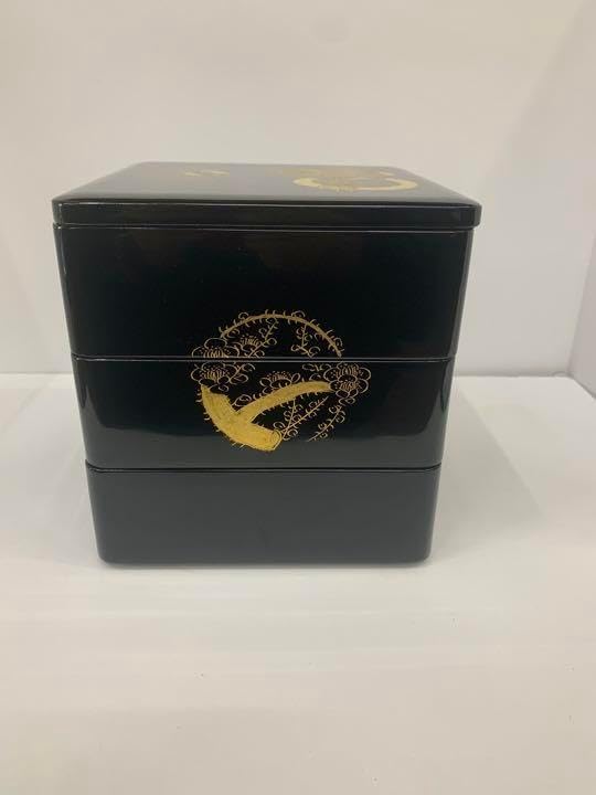 美術漆器 3段御重箱 花丸模様 会津塗 [] 重箱 三段重