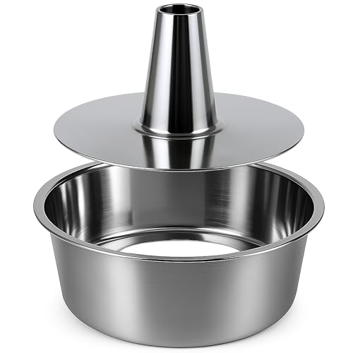 immer Stampo in acciaio inox con fondo rimovibile – Stampo Angel Cake, Chiffon Cake e Ciambella, senza PFAS, antigoccia, resistente e durevole, alta temperatura, Ø 28 cm