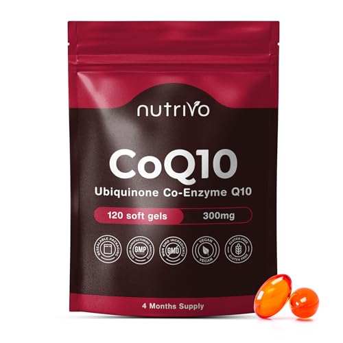 CoQ10 300mg – 120 Vegan Soft Gels | 4 Month Supply | High Strength CoQ10 Supplement for Energy, Heart Health & Cellular Support | Q10 CoEnzyme Vegan Soft Gels