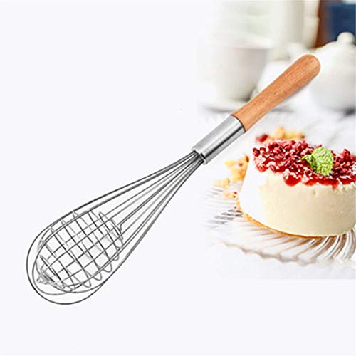Kitchen Tools Whisk Egg Beater Kitchen Whisk Non-Slip Easy To Clean Egg Beater Milk Frother Stainless Steel Kitchen Utensil Specialty Kitchen Egg Beater Tool (Color : Silver, Size : As Shown) #TOP2