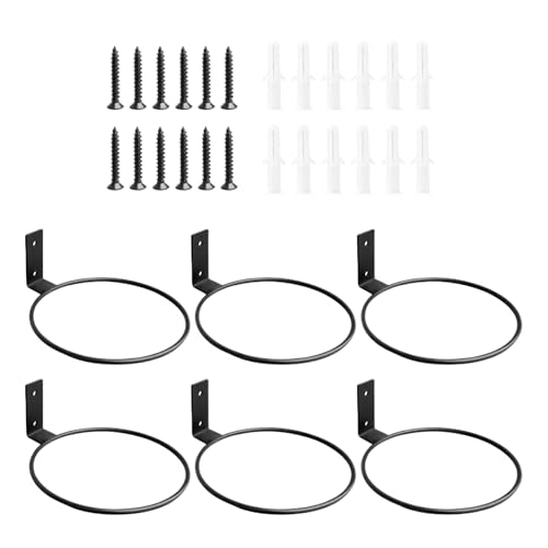 Geonoy Appendiabiti da parete per piante, 6 pezzi, supporto in metallo, supporto da parete per fiori, per casa, ufficio, fattoria, balcone, soggiorno, bagno, scala